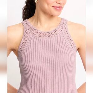 Daniel Rainn Sleeveless Crochet Trim Sweater Tank